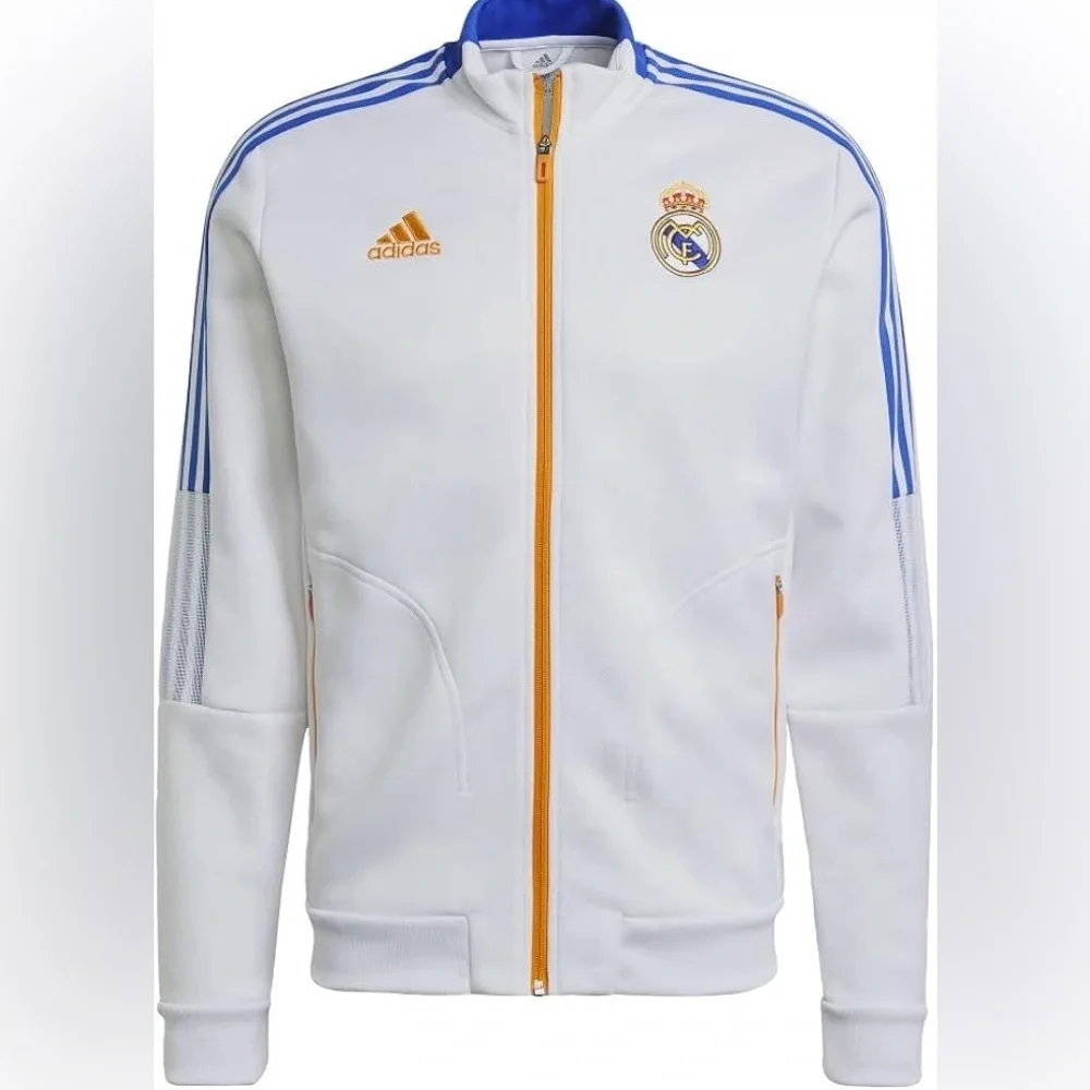 Adidas White and Blue Real Madrid Bomber Jacket NWT